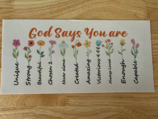 God says you are