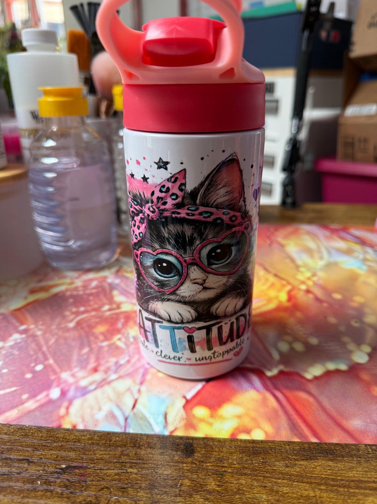 Kids cute cat tumbler
